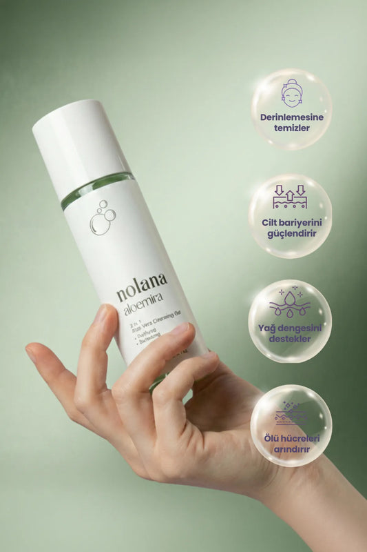 Aloemira Aloe Vera Yüz Temizleme Jeli - 2'si 1 Arada Makyaj Temizleyici