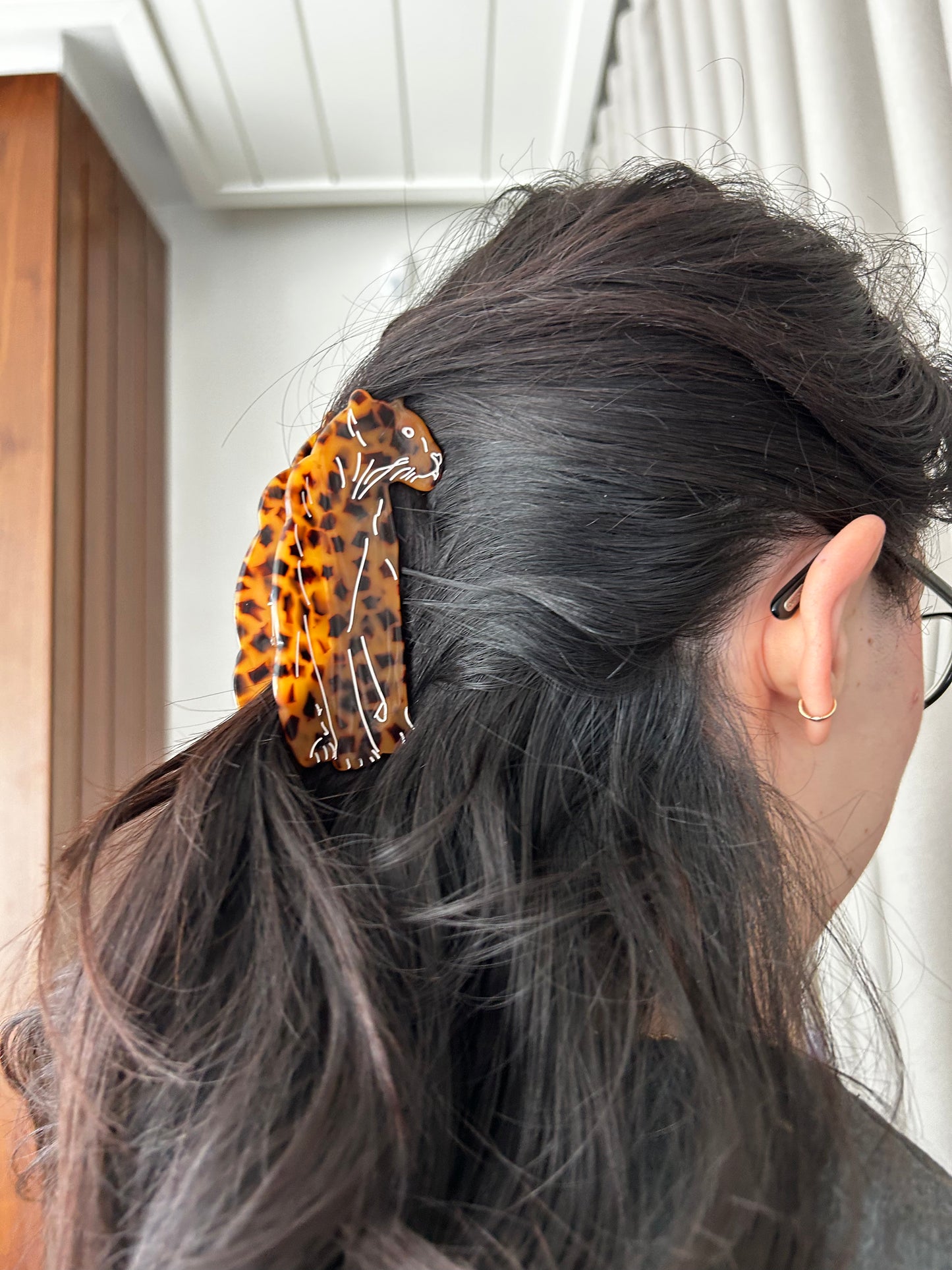 Leopar Desenli Kemik Asetat Yüksek Kalite Toka