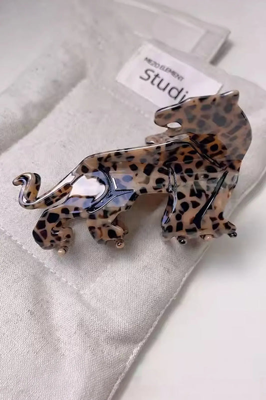 Mini Leopar Desenli Mandal Asetat Saç Tokası