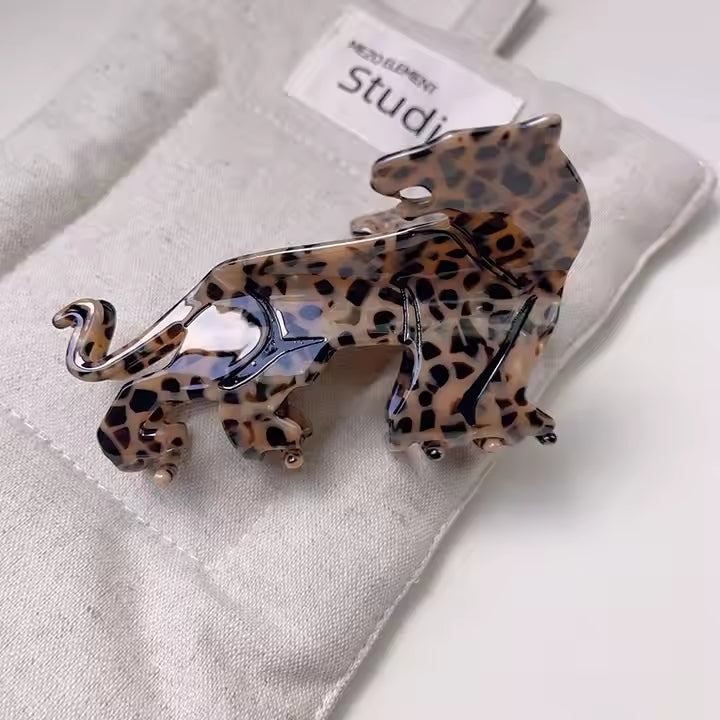 Minimal Leopar Desenli Kemik Asetat Yüksek Kalite Toka