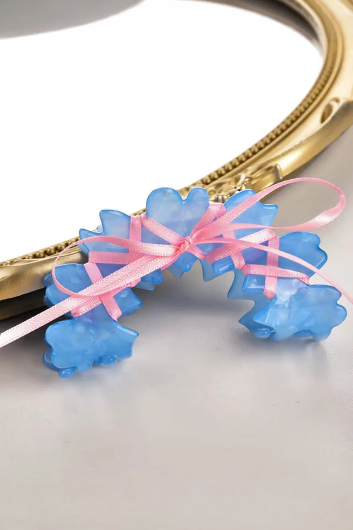 Balerina - Kurdeleli Fiyonk Mandal Asetat Saç Tokası