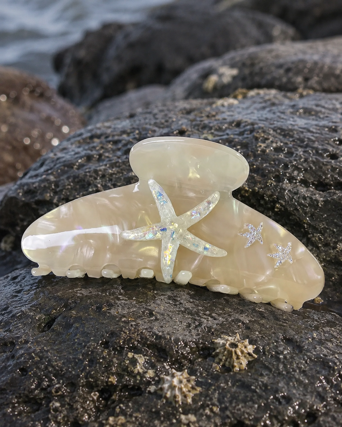 Starfish - Deniz Yıldızı Figürlü Mandal Asetat Saç Tokası