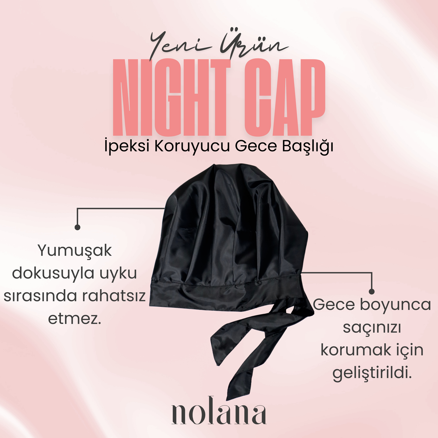 Night Cap | İpeksi Koruyucu Gece Başlığı