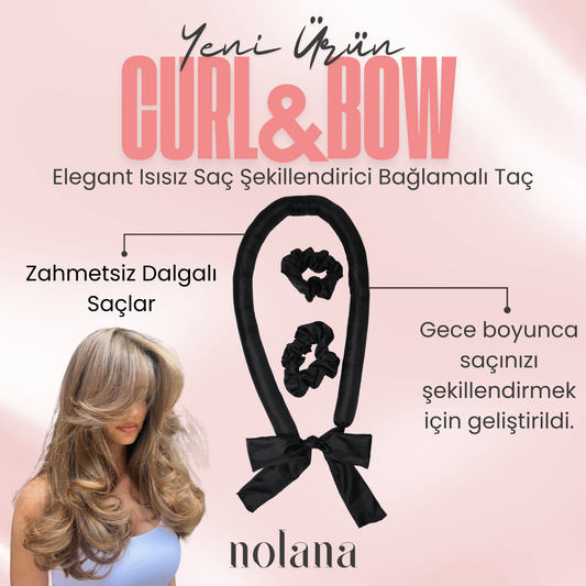 Curl&Bow | Elegant Isısız Saç Şekillendirici Bağlamalı Taç