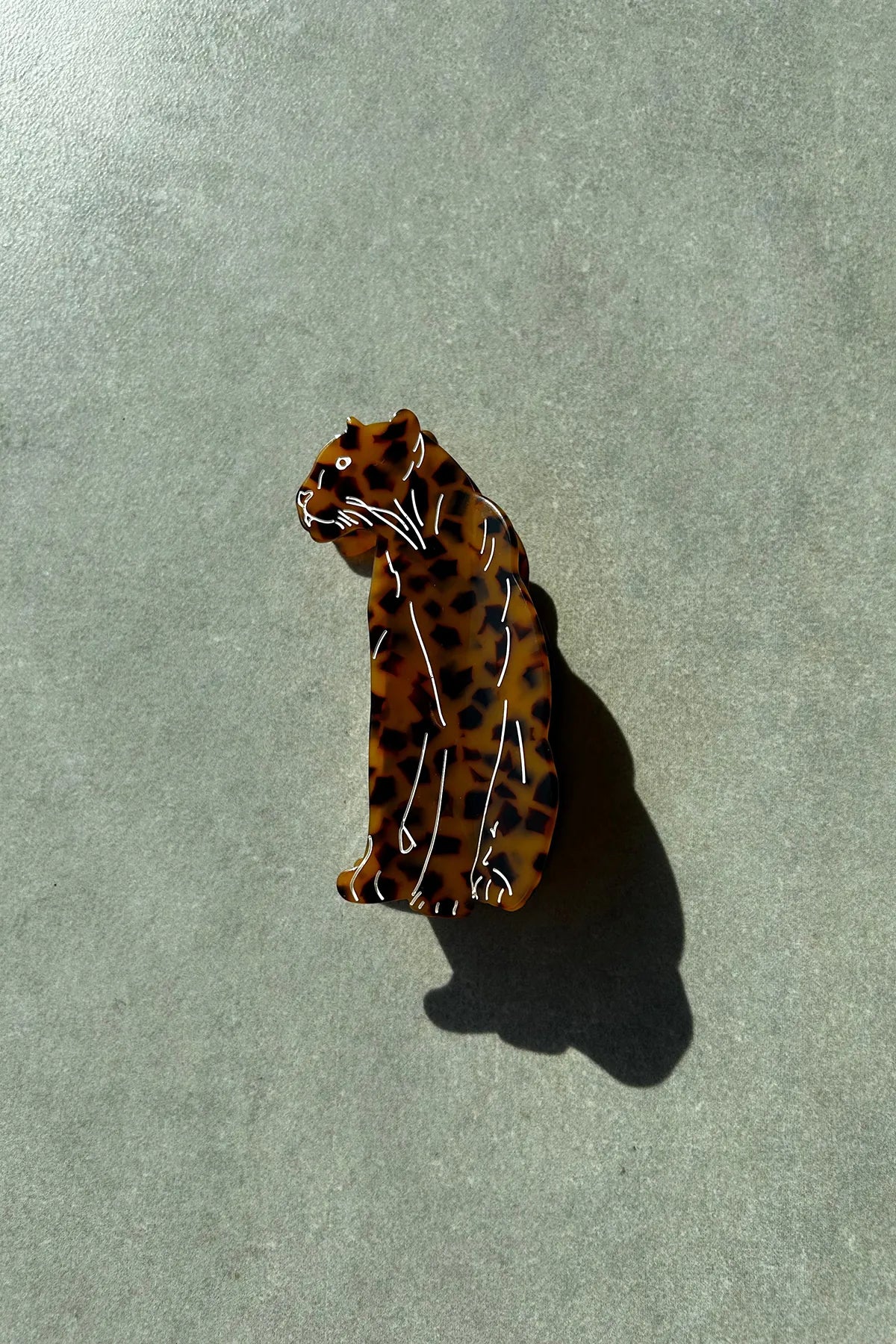 Leopar Desenli Mandal Asetat Saç Tokası
