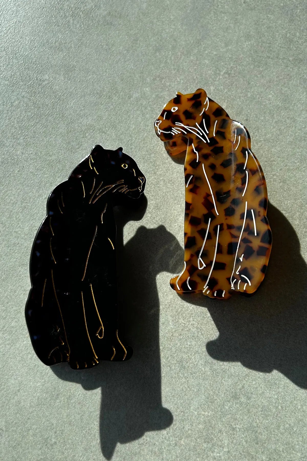 Leopar Desenli Mandal Asetat Saç Tokası