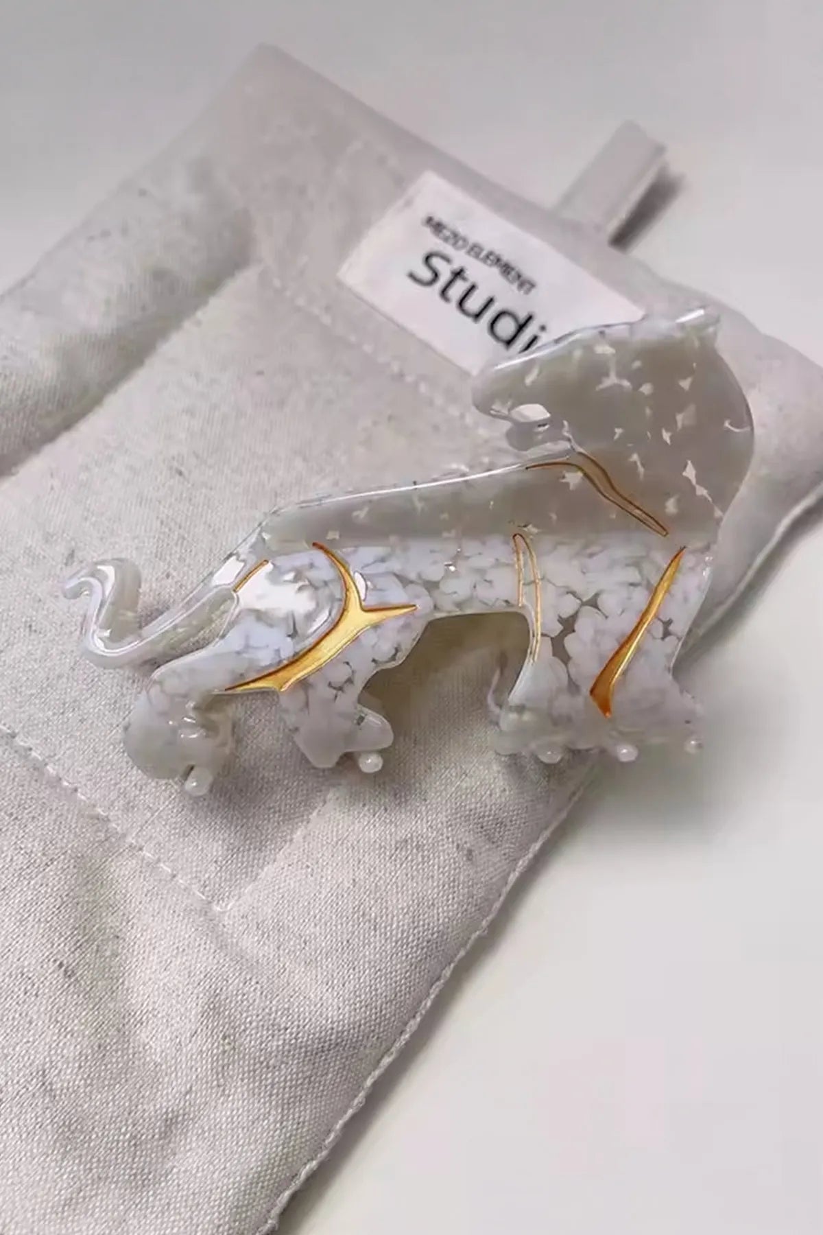 Mini Leopar Desenli Mandal Asetat Saç Tokası