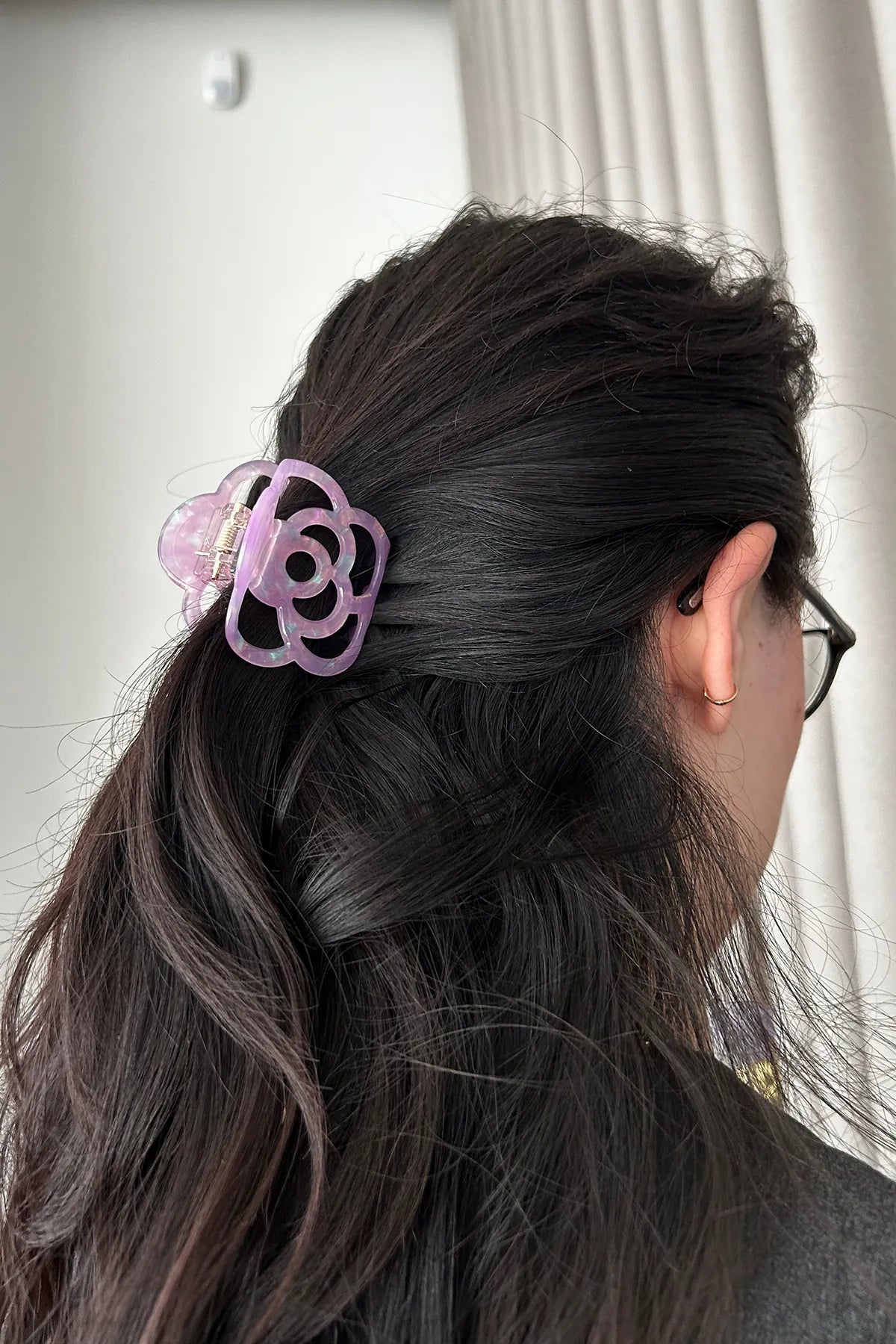 Rose - Gül Figürlü Mandal Asetat Saç Tokası