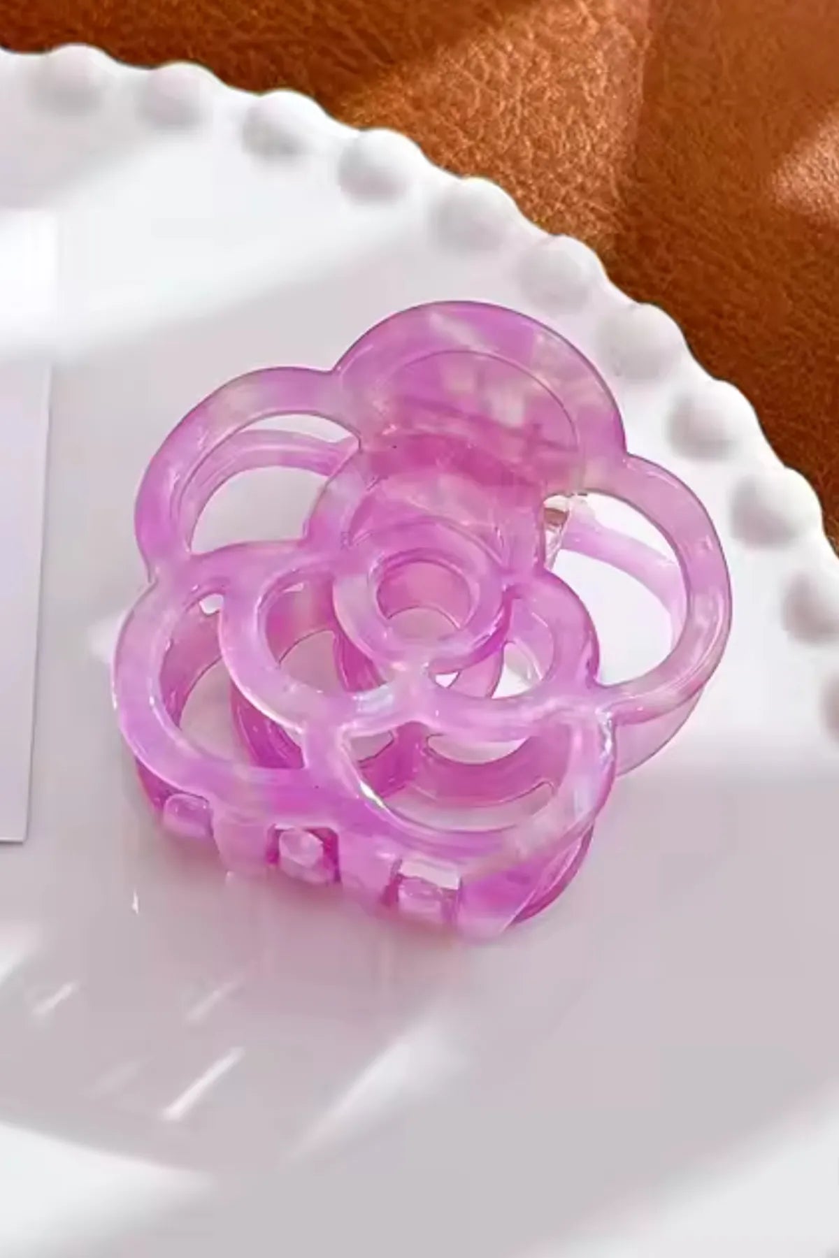 Rose - Gül Figürlü Mandal Asetat Saç Tokası