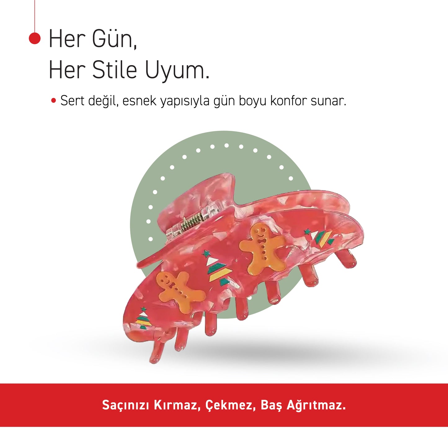 Yılbaşı | Asetat Saç Tokaları🎄