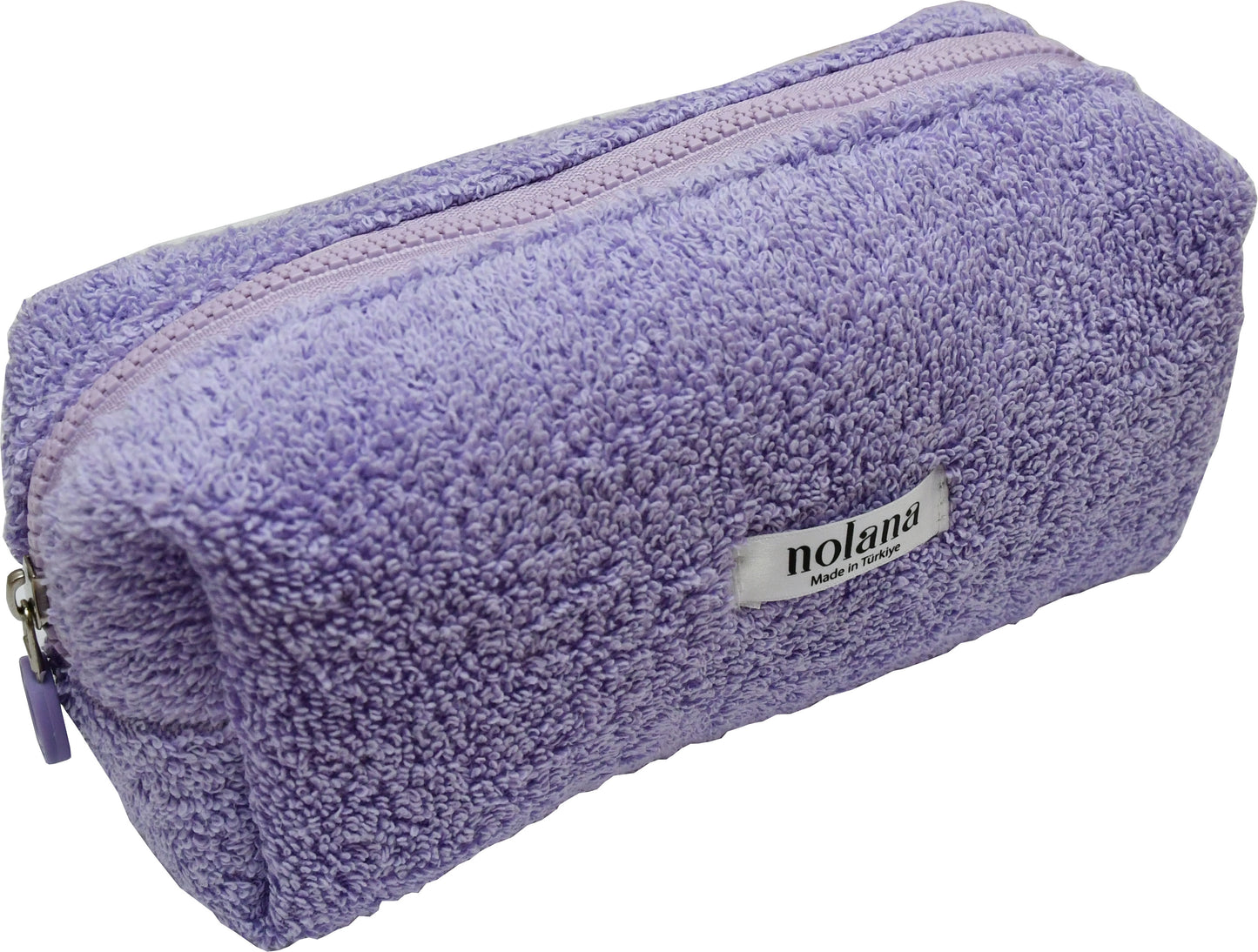 Purple Cotton Towel Fabric Washable Makeup Bag