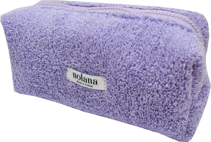 Purple Cotton Towel Fabric Washable Makeup Bag